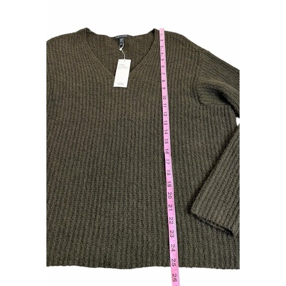 Eileen Fisher LARGE L Organic Cotton Fluff Cashmere Blend V-Neck Sweater NWT$268 - Picture 5 of 9